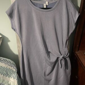 Casual Gray Tie-Front Dress